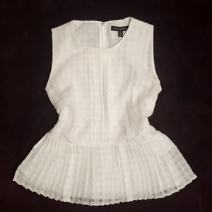 🔴 Banana Republic White Peplum Sheer Tank Blouse 🔴